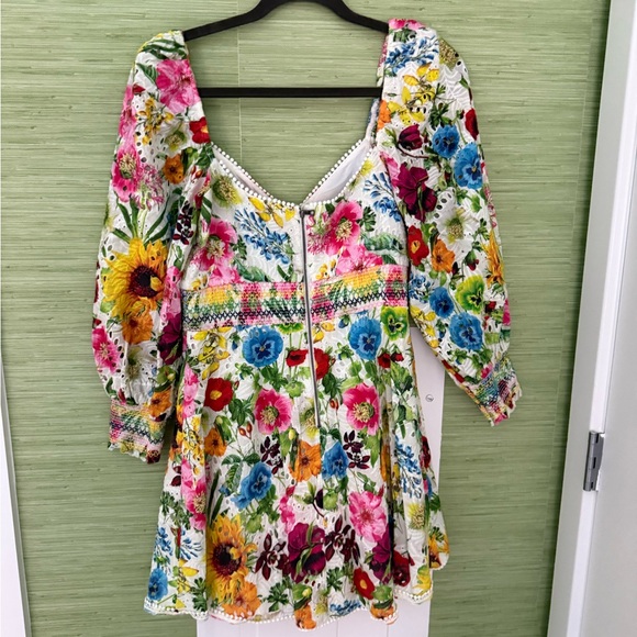 Alice + Olivia Vibrant Floral Crawford Printed Mini Dress - Picture 4 of 5